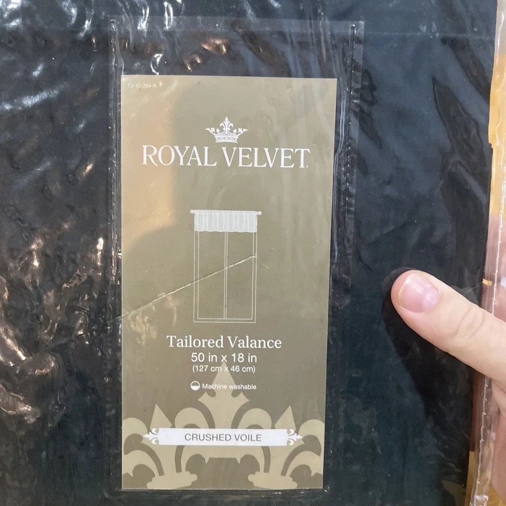 Vtg Royal Velvet Zenith Teal Blue Sheer Crushed Voile Tailored Valance 50